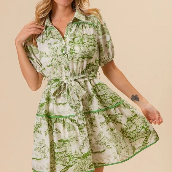 BiBi Woven Printed Tiered Dress - Picture 8 of 16